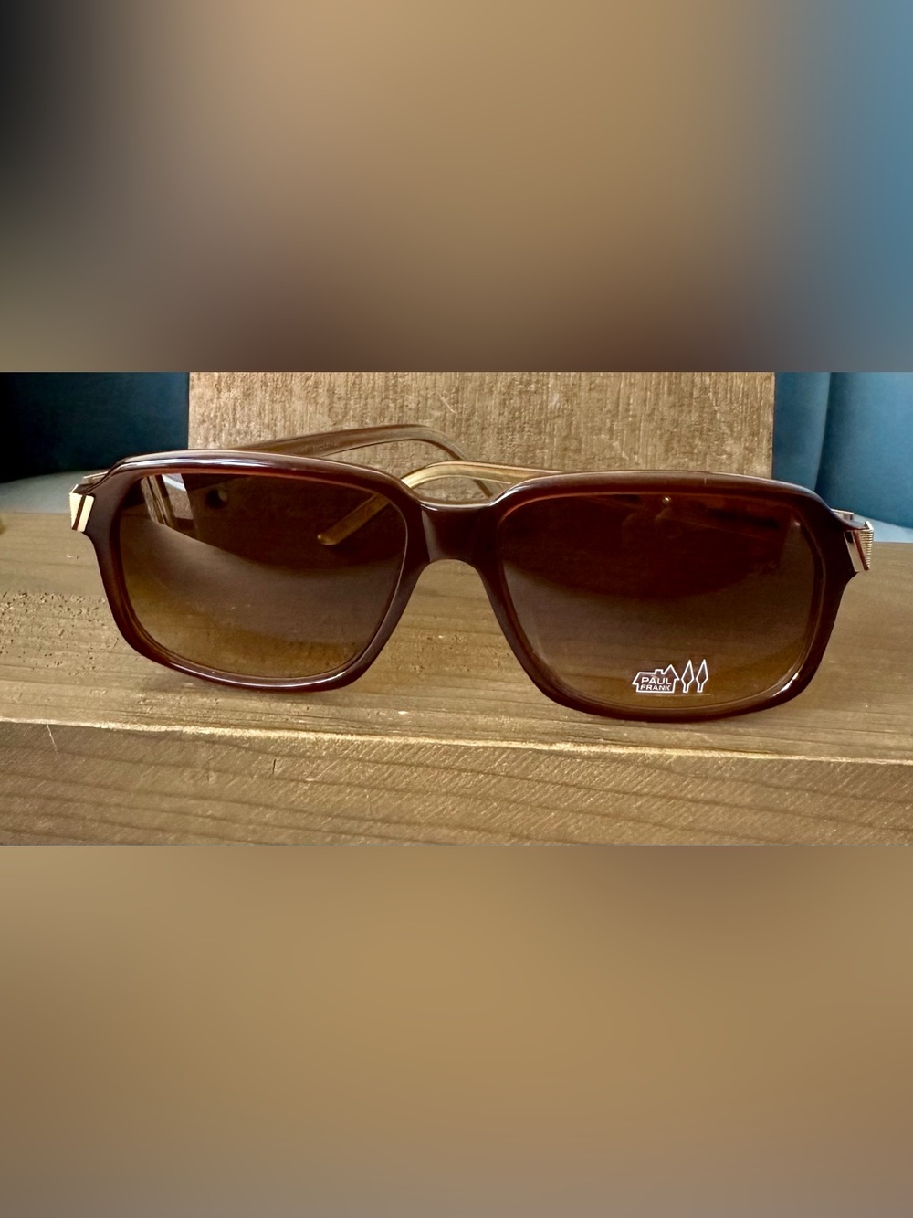 Brand New Paul Frank “no thrills for the cautious” Brown Gold Pearl Sunglasses